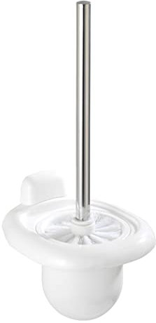 WENKO WC-Garnitur Pure - WC-Bürstenhalter, Kunststoff (ABS), 15.5 x 36 x 16 cm, Weiß