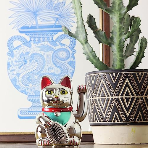 Freak Scene Glückskatze - Maneki-Neko - Winkekatze - 13 cm - Silber
