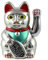 Freak Scene Glückskatze - Maneki-Neko - Winkekatze - 13 cm - Silber
