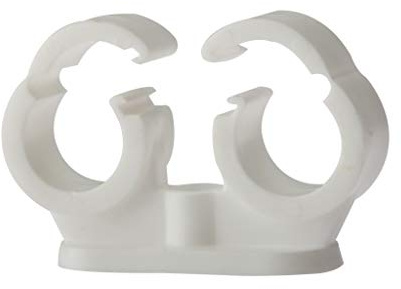 ForgeFix Pipe Clip - Double Cliplock - 22mm - White - Box 50