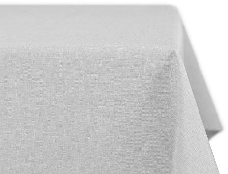 BEAUTEX fleckenabweisende und bügelfreie Tischdecke - Tischtuch mit Lotuseffekt - Tischwäsche in Leinenoptik, Eckig 130x220 cm, Hellgrau
