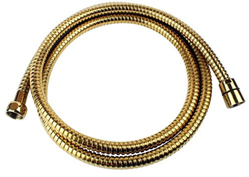 Sanixa 1117OR - Tubo doccia di qualità dorato, 170 cm, in acciaio inox, per doccetta e doccia, connettore standard, tubo flessibile per doccia