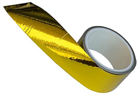 Simoni Racing GT1 Benda Termica per Auto e Moto, Nastro Termico per Scarico dell’Aria di Aspirazione, Benda d’Isolamento Calore, Nastro avvolgimento della barriera di calore, color Oro