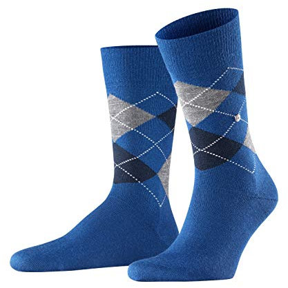 Burlington Herren Socken Edinburgh M SO Wolle gemustert 1 Paar, Blau (Royal Blue 6051), 46-50