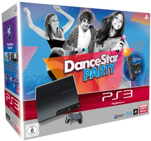 PS3 - Konsole Slim Black 320GB Move - Dance Star Pack (Konsole, Move Controller, Camera, Dance Star Party)