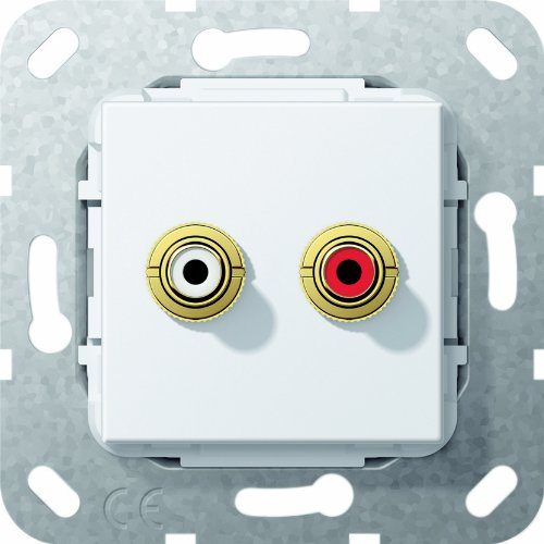 Gira 563303 Cinch Audio Kabelpeitsche Einsatz, reinweiß