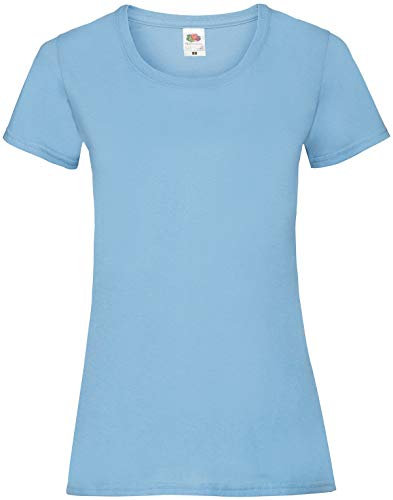 Fruit of the Loom Women's Valueweight Short Sleeve T-Shirt, Sky, 14 (Manufacturer Size:Large)