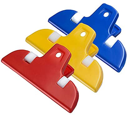 Westmark 3 kleine Beutelclips/Verschlussklammern, Kunststoff, Mini, Gelb/Blau/Rot, 52182230