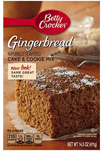 Betty Crocker Gingerbread Cake & Cookie Mix, 14.5-Ounce Boxes (Pack of 3) by N/A