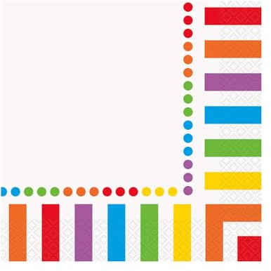 Papierservietten - 16,5 cm - Regenbogen-Party - Packung mit 16 Stück