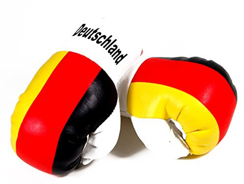 Sportfanshop24 Mini Boxhandschuhe Deutschland, 1 Paar (2 Stück) Miniboxhandschuhe z. B. für Auto-Innenspiegel