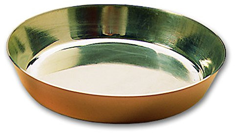 Moule à tarte professionnel en cuivre uni de La Brunoise, étamé intérieurement à 240 mm de diamètre, à bord roulé, adapté à l'induction et au lave-vaisselle