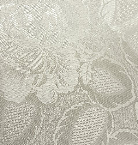 Emma Barclay Damast Rose – Jacquard Tischdecke in Creme – 60 x 84 (152 x 213 cm) oval