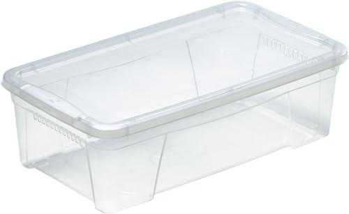 Mondex PLS613–00 8,7 Liter klar Kunststoff Aufbewahrungsbox mit Deckel für Kleidung und Schuhe 41, 5 x 24 x 14 cm
