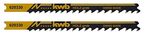kwb Stichsägeblätter für Holz aus flexiblem HCS-Stahl mit Einnockenschaft (T-Schaft), Einstichzahn, optimaler Sägemehltransport, langanhaltende Schärfe, polierte Oberfläche, für feine Schnitte