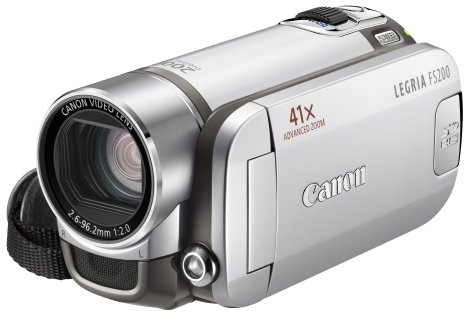 Canon FS200 Camcorder - Silver (41x Advanced Zoom, 2.7 inch Widescreen Colour LCD)