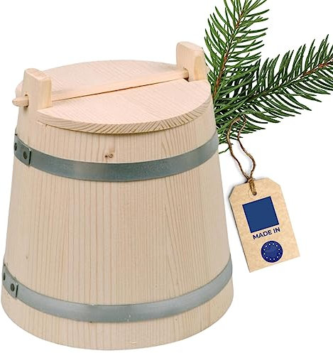 HOFMEISTER® Gurkentopf mit Deckel, 8 Liter, plastikfrei Einlegen & Fermentieren von Gurken, Gemüse & Sauerkraut, robuster Gärtopf mit Gärdeckel