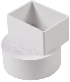 NDS 9p04 versetzt Fallrohr Adapter Lösungsmittel Schweißen Verschraubung, 2 von 3 Zoll von 4-Zoll, weiß