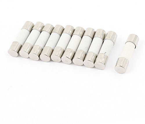 sourcing map 10 Stück Schnell Durch Brennende Keramiksicherung Rohr 5mm x 20mm 250V 250mA