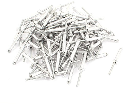 sourcingmap 100Pcs 5mm x 30mm Ouvert Fin Tête en Dome Aluminium Store Rivets 9mm