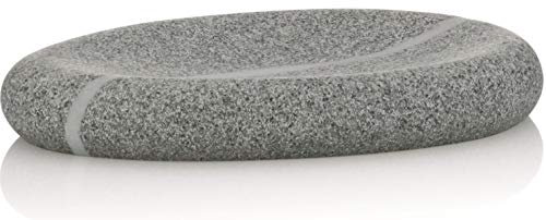 Kela 20255 Seifenschale Talus aus Poly in Grau, Plastik, 14 x 8,5 x 2 cm