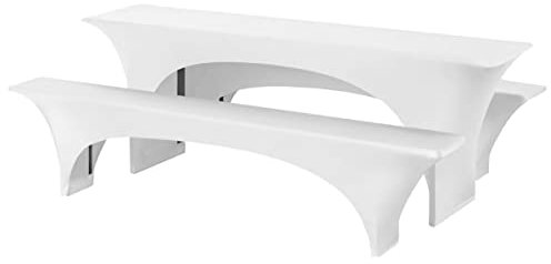 eventkauf Biertischhusse 3tlg. Set Stretch 220x70cm (Weiß)