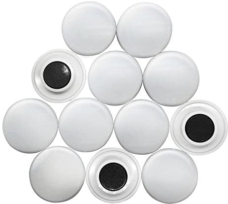 First4magnets Große weiße Aushang/Planung Magnet (40mm Durchmesser x 8mm hoch) (1 Packung mit 12), Metall, Silver, 25 x 10 x 3 cm
