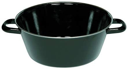 Riess, 0372-022, Schmalzpfanne halbtief 26, CLASSIC - SCHWARZEMAILLLE, Durchmesser 26 cm, Höhe 10,2 cm, Inhalt 3,2 Liter, Emaille, schwarz, Induktion