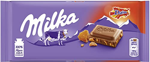 Milka & Daim Alpenmilch-Schokolade mit Mandel-Karamell-Stückchen 100g