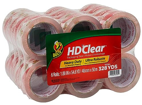 Duck Brand HD transparentes strapazierfähiges Verpackungsklebeband 24 Stück opak