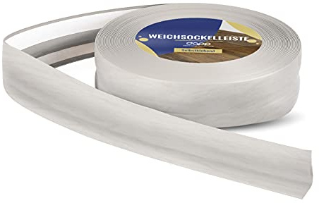 DQ-PP WEICHSOCKELLEISTE – 10m – birke – 32x23mm – PVC – selbstklebend – Knickwinkel Fussleisten Gummileiste Sockelleiste Winkelprofil Abschlussleiste Bodenleiste