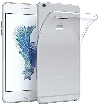 EAZY CASE Hülle kompatibel mit iPhone 6 Plus / 6S Plus Schutzhülle Silikon, Ultra dünn Slimcover, Handyhülle, Silikonhülle, Backcover, Transparent/Durchsichtig, Transparent