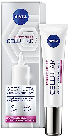 NIVEA Cellular Expert Filler Augen & Lippen Konturiercreme mit Hyaluron- und Folsäure 15ml