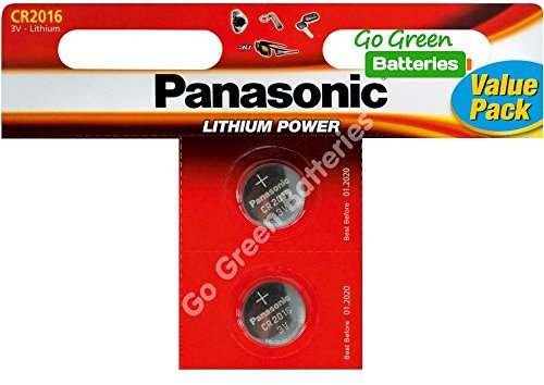 Panasonic Pack Of 2 Lithium CR2016 3V batteries Coin Cell Multi-Purpose New