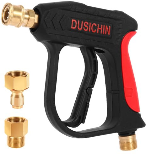 DUSICHIN DUS-022 Short Wand High Pressure Washer Gun 3000 PSI for Pressure Power Washers Black