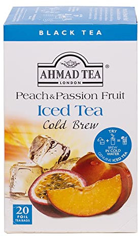 Ahmad Tea Peach & Passion Fruit Cold Brew | Black Tea - 20 Teabag Sachets