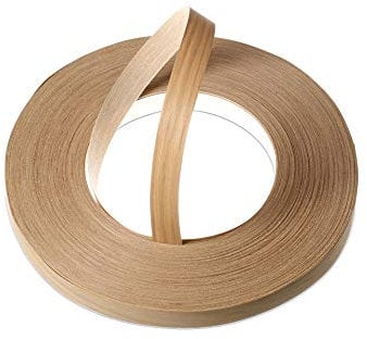 WoodPress® 22 mm Bois de Chêne Véritable Bande de Chant en Placage Préencollé – Rouleau de 50 m – Application à Repasser
