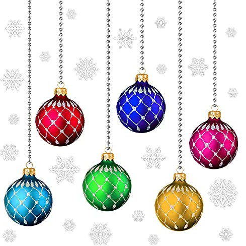 Christmas stained glass Bauble Snowflake Window Stickers Cling