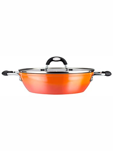 VITREX - Fuego tartera de 26 cm, con antiadherente de dos capas, fabricada en aluminio, para todo tipo de cocinas, incluido induccion, menaje de cocina colección de Carlos Arguiñano, color naranja