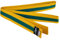 Ju-Sports Budogürtel - gelb/grün/gelb, Baumwolle I Kampfsport Gürtel Für Budo-Sportarten, Judo, Karate uvm. I Ca. 4 cm breiter Martial Arts Gürtel I 220 cm