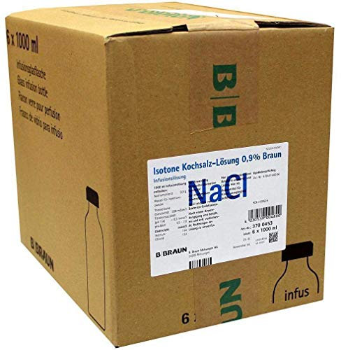 Kochsalzl�sung 0,9% Glasflasche, 6X1000 ml