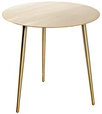 HAKU Möbel Beistelltisch Gold, Metall - Maße: H 45 cm x Ø 45 cm, Style: Art Deco