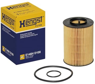 HENGST - Ölfilter E146H D108 - Öl-Filtereinsatz für KFZ | Hochwertiger Motorölfilter für KFZ mit Otto- oder Dieselmotor - Robuster Ölfilter mit hoher Schmutzaufnahmefähigkeit