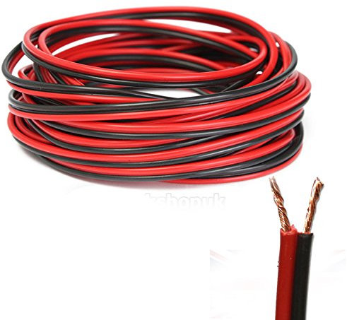 MKShop 5m Black Speaker Cable 2 x 0.5mm CSA or Surround Sound Hifi Car Audio System