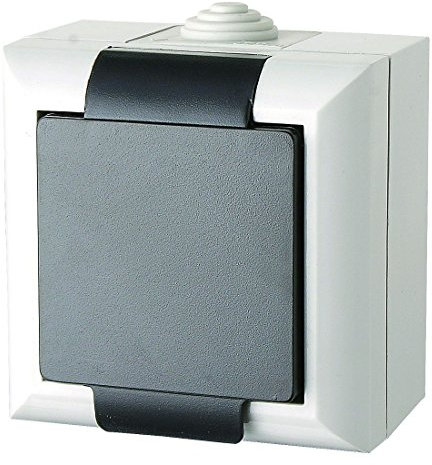 GAO 9167 Feuchtraum-Schalterprogramm Schutzkontakt-Steckdose Business-Line Grau