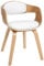CLP Chaise Retro Kingston en Similicuir I Chaise De Salle A Manger avec Accoudoirs I Siège Et Dossier Rembourrés I Piétement en Bois, Couleur:Nature/Blanc