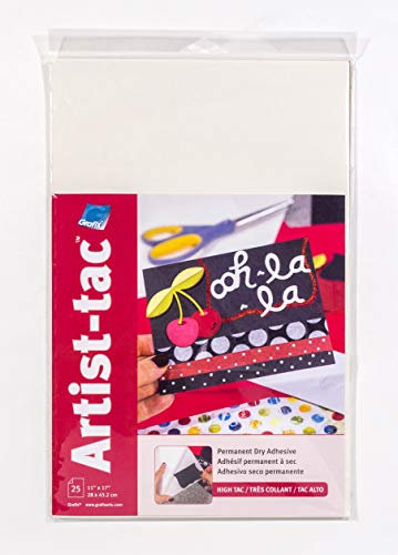 Grafix Permanent Micro Adhesive Dots are A Quick, Mess-Free Mounting Option for Arts, Crafts, Papercrafts, School Projects, Stationary, and More, Plastic Paper, White (25 Packs), 11X17