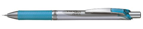 Pentel Energize PL75-S Druckbleistift, 0,5 mm, Aluminium/Türkis, 12 Stück