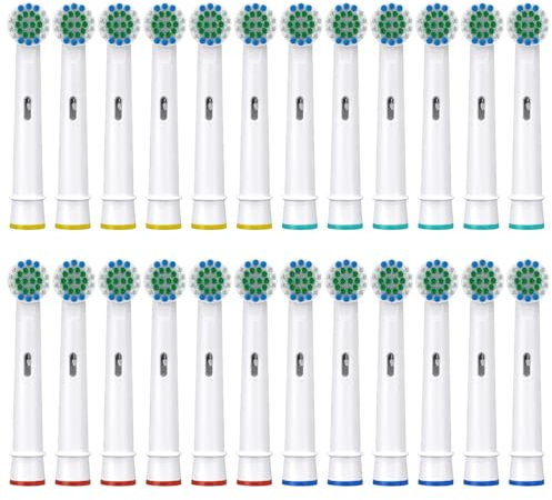 Banavos Toothbrush Heads, Replacement Brush Heads Compatible with Braun Oral B Electric Toothbrushes, Classic Round Toothbrush Head for Oral B Vitality Pro Smart Genius Series (24 Pieces)