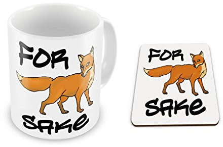 Für Fox Sake – Funny Geschenk – Tasse und Untersetzer Set